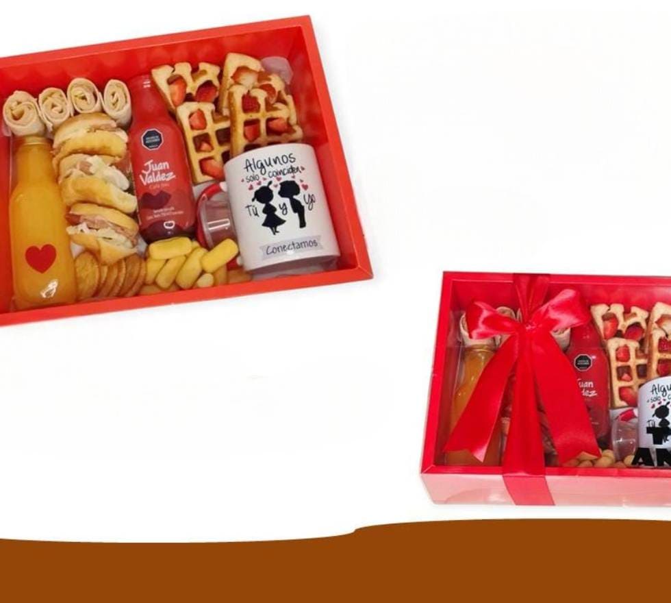 Caja desayuno romántico: Detalles para San Valentín en Medellín